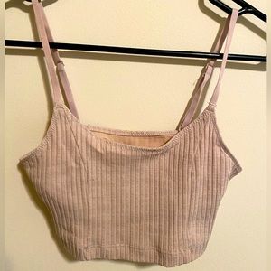 Cream Aerie Ribbed Longline Bralette in size Small